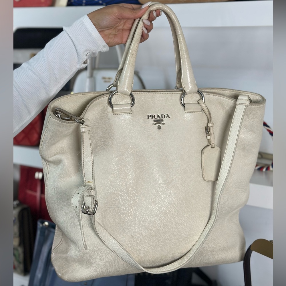 $5200 RETAIL PRADA IVORY 2 WAY BAG - Picture 1 of 1